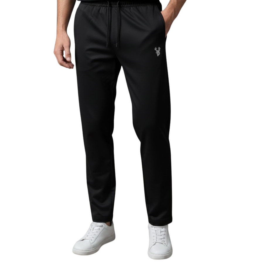 Imported Spandex Summer Trouser With Swiss Mesh T-shirt - Silver & Black