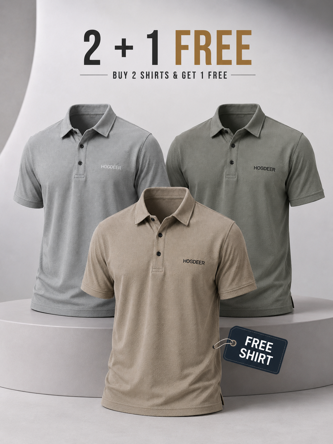 Imported Nylon Polo Shirt – 2 + 1 Free Combo