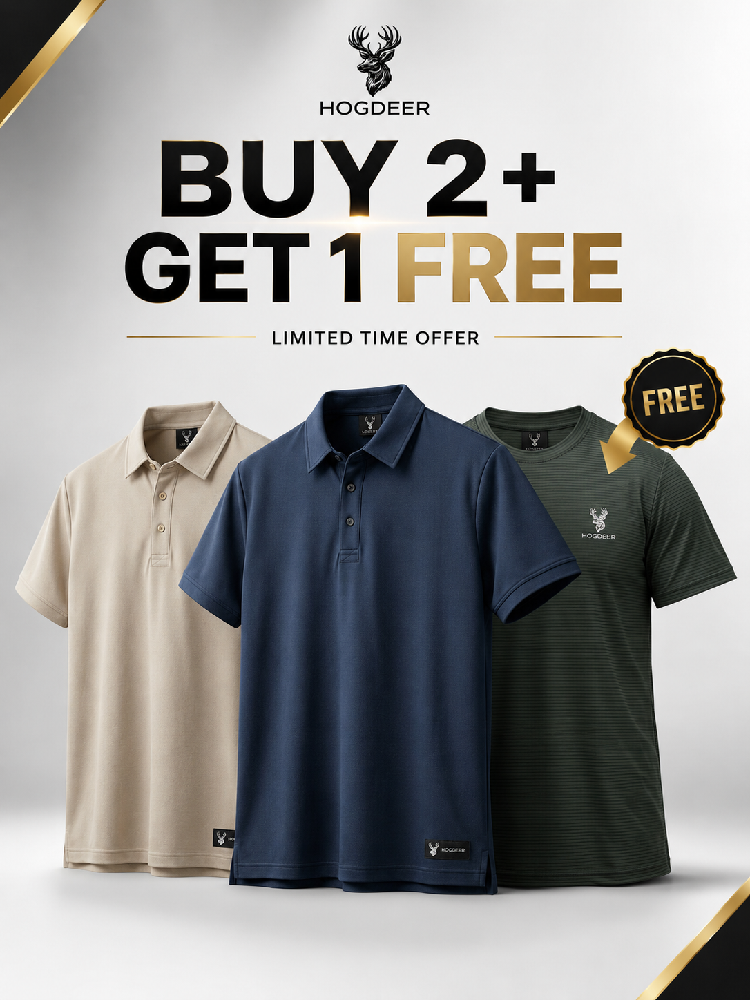 Imported Diamond Polo & Swiss Mesh – 3 Shirt Combo