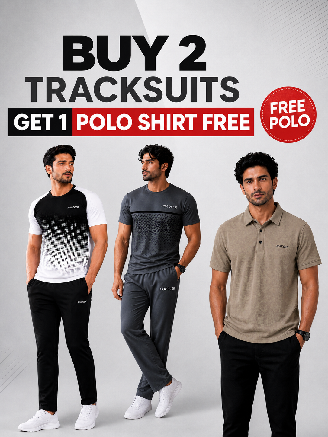 2 Dri-Fit Tracksuits + 1 FREE Polo Shirt – Premium Sportswear Bundle