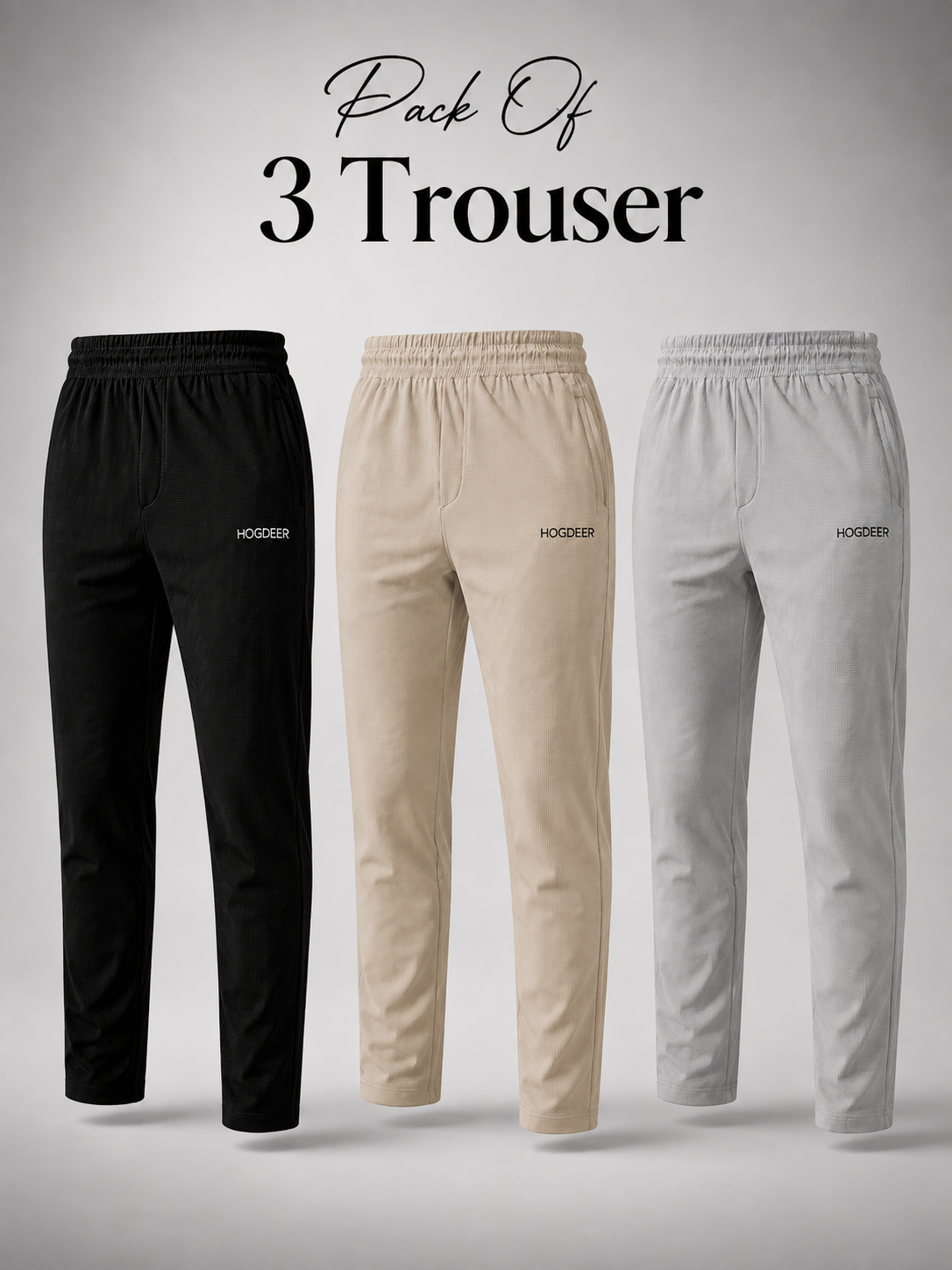Imported Cross Mesh Trousers – 3 Trousers Combo