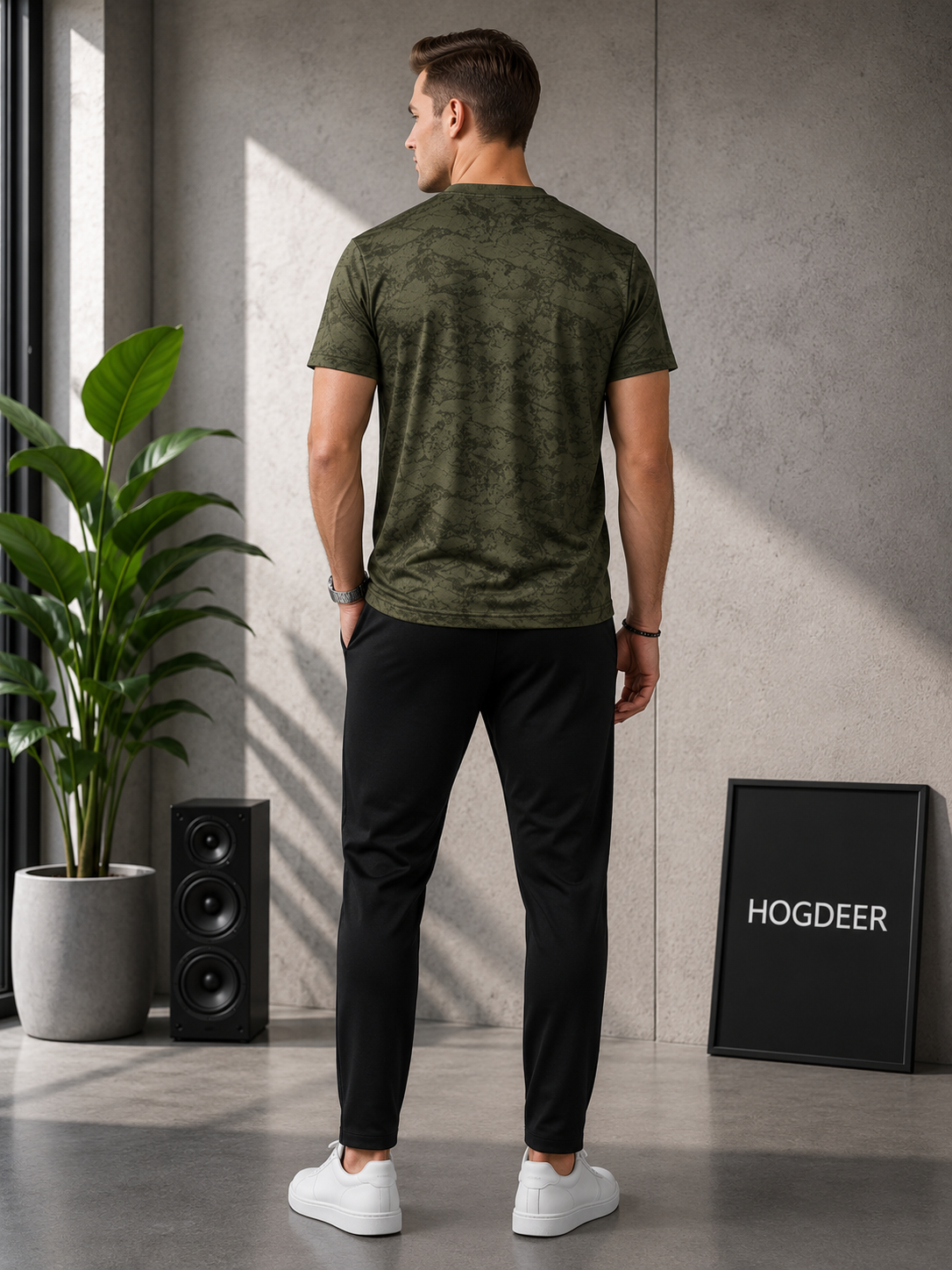 Imported Four Nod Fabric T-Shirt & Black Stretch Trouser Set