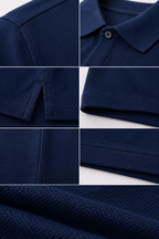 Imported Super Mesh Nylon Polo Shirt- Navy Blue