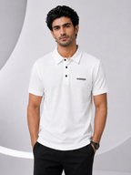 Imported Super Mesh Nylon Polo Shirt- White