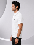 Imported Super Mesh Nylon Polo Shirt- White