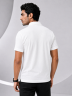 Imported Super Mesh Nylon Polo Shirt- White