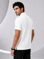 Imported Super Mesh Nylon Polo Shirt- White