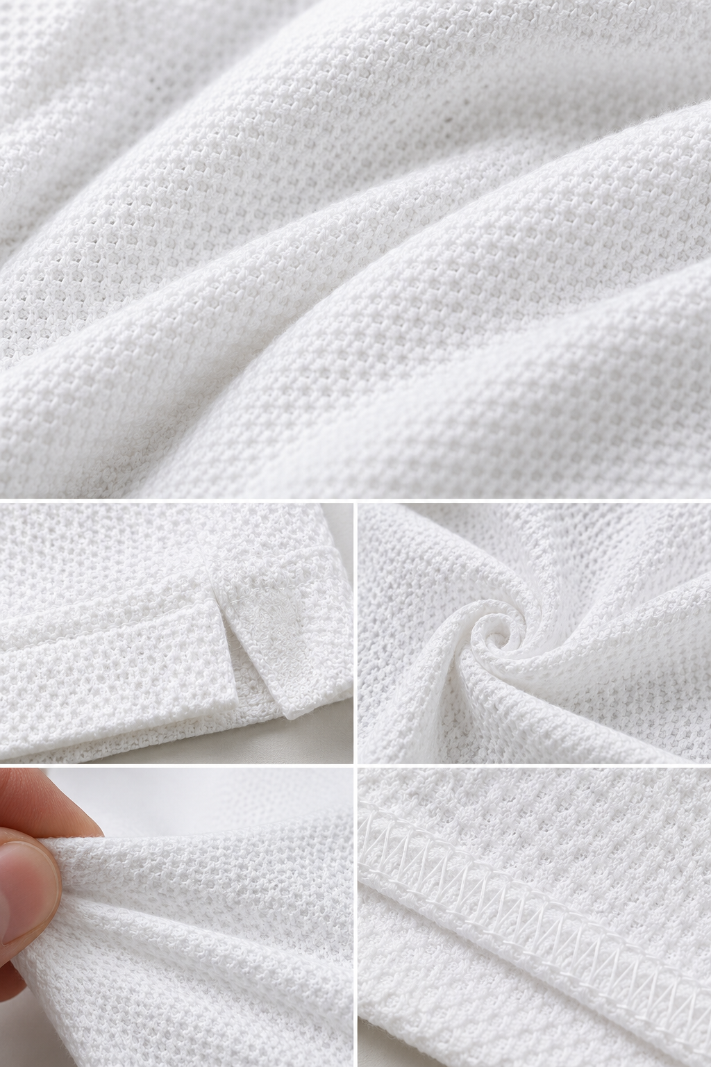 Imported Super Mesh Nylon Polo Shirt- White