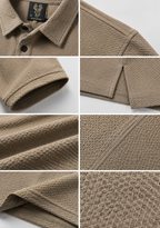 Men's Imported Super Mesh Nylon Polo Shirt- Desert Khaki