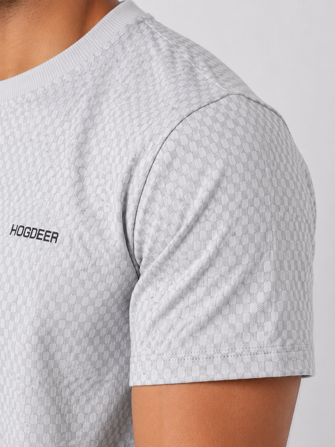 Men's Imported Stretchable Square Mesh Shirt – Ice Grey