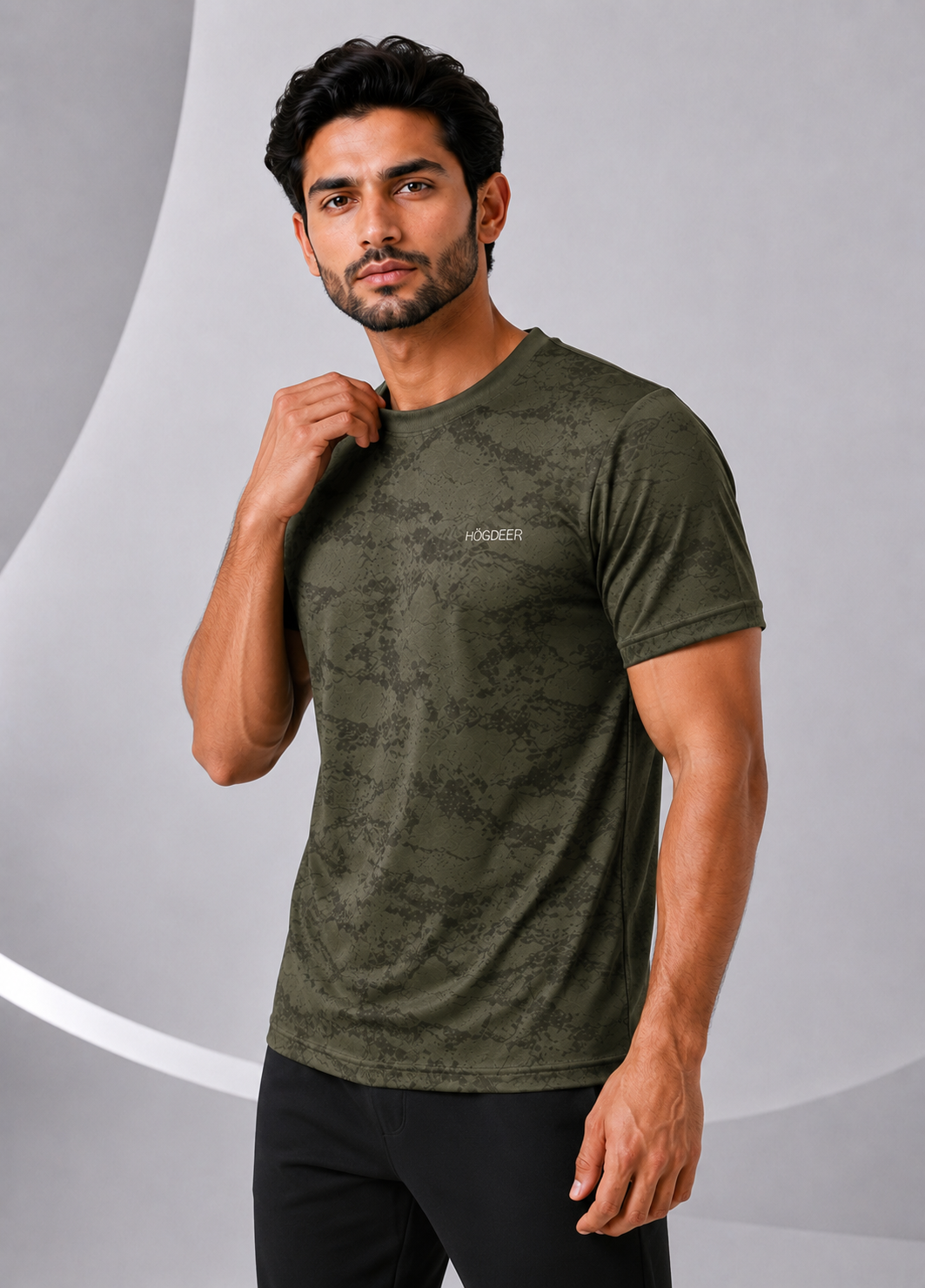 Men's Imported Shirt – Camo Waves Olive Green