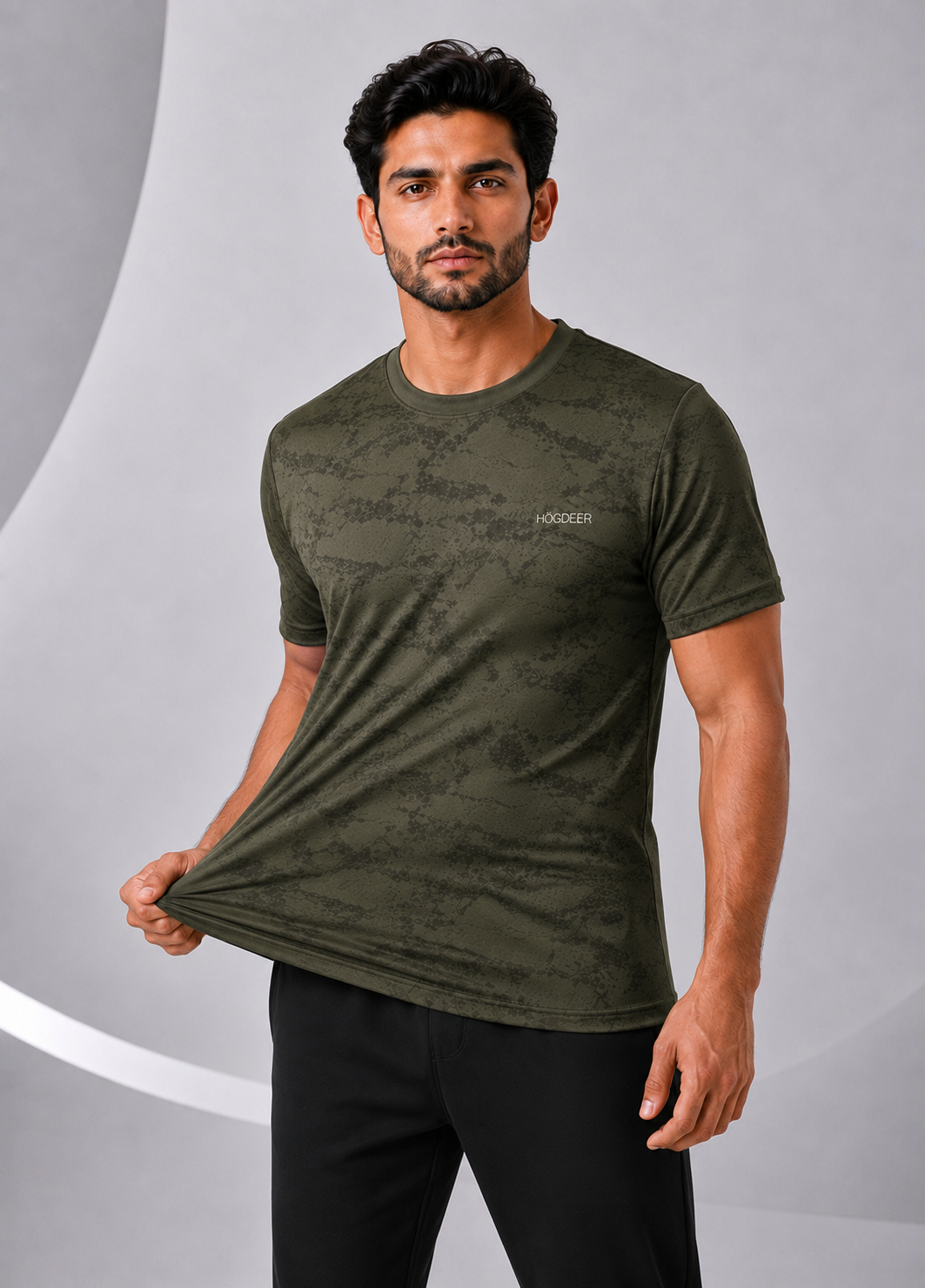 Men's Imported Shirt – Camo Waves Olive Green
