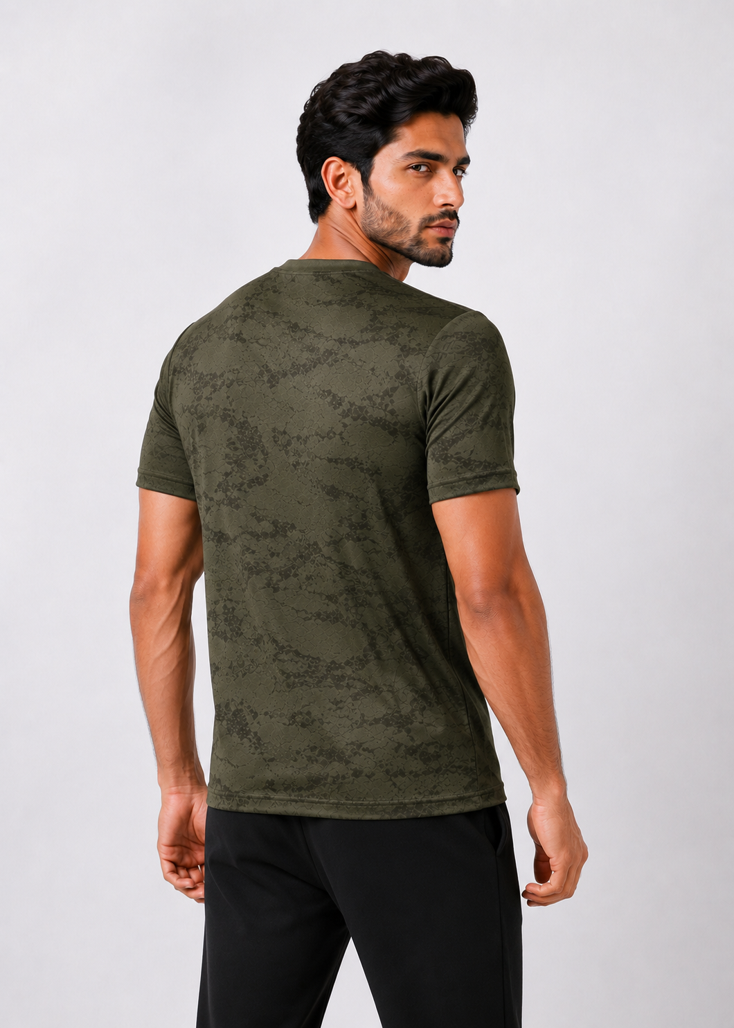 Men's Imported Shirt – Camo Waves Olive Green