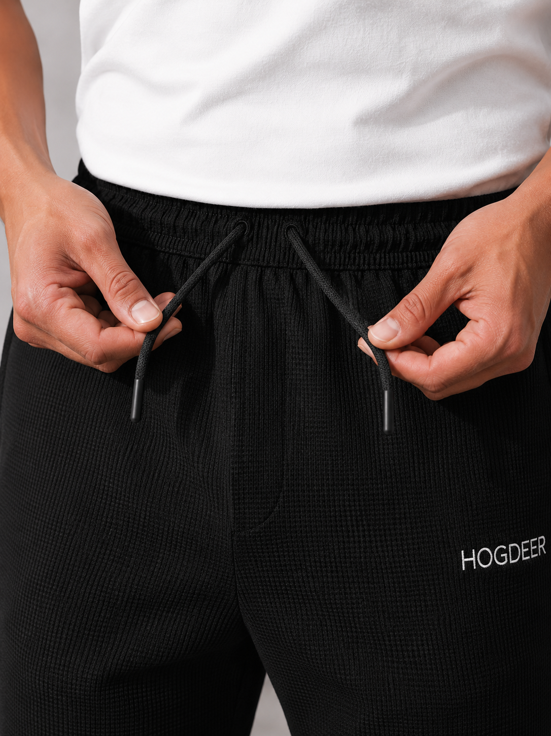 Men's Imported Cross Mesh Active Trouser - Black