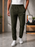 Men's Imported Cross Mesh Active Trouser - Olive Green