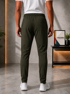 Men's Imported Cross Mesh Active Trouser - Olive Green