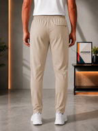 Men's Imported Cross Mesh Active Trouser - Sand Beige
