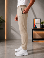Men's Imported Cross Mesh Active Trouser - Sand Beige