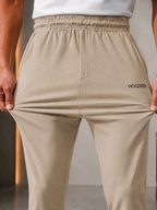 Men's Imported Cross Mesh Active Trouser - Sand Beige