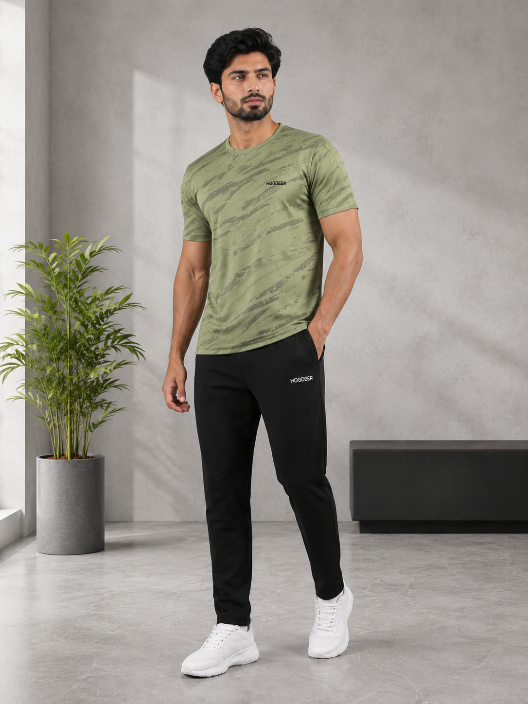 Imported Camo Waves Olive Green Tracksuit