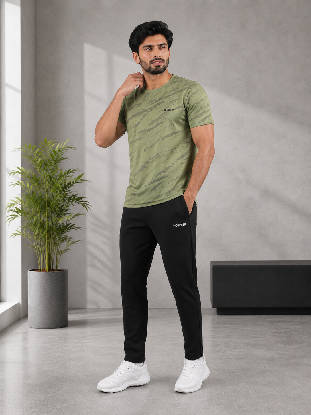 Imported Camo Waves Olive Green Tracksuit