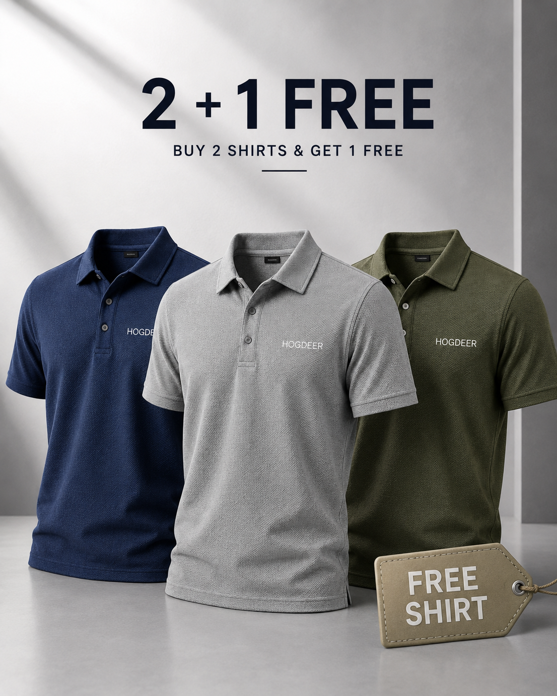Imported Nylon Polo Shirt – 2 + 1 Free Combo