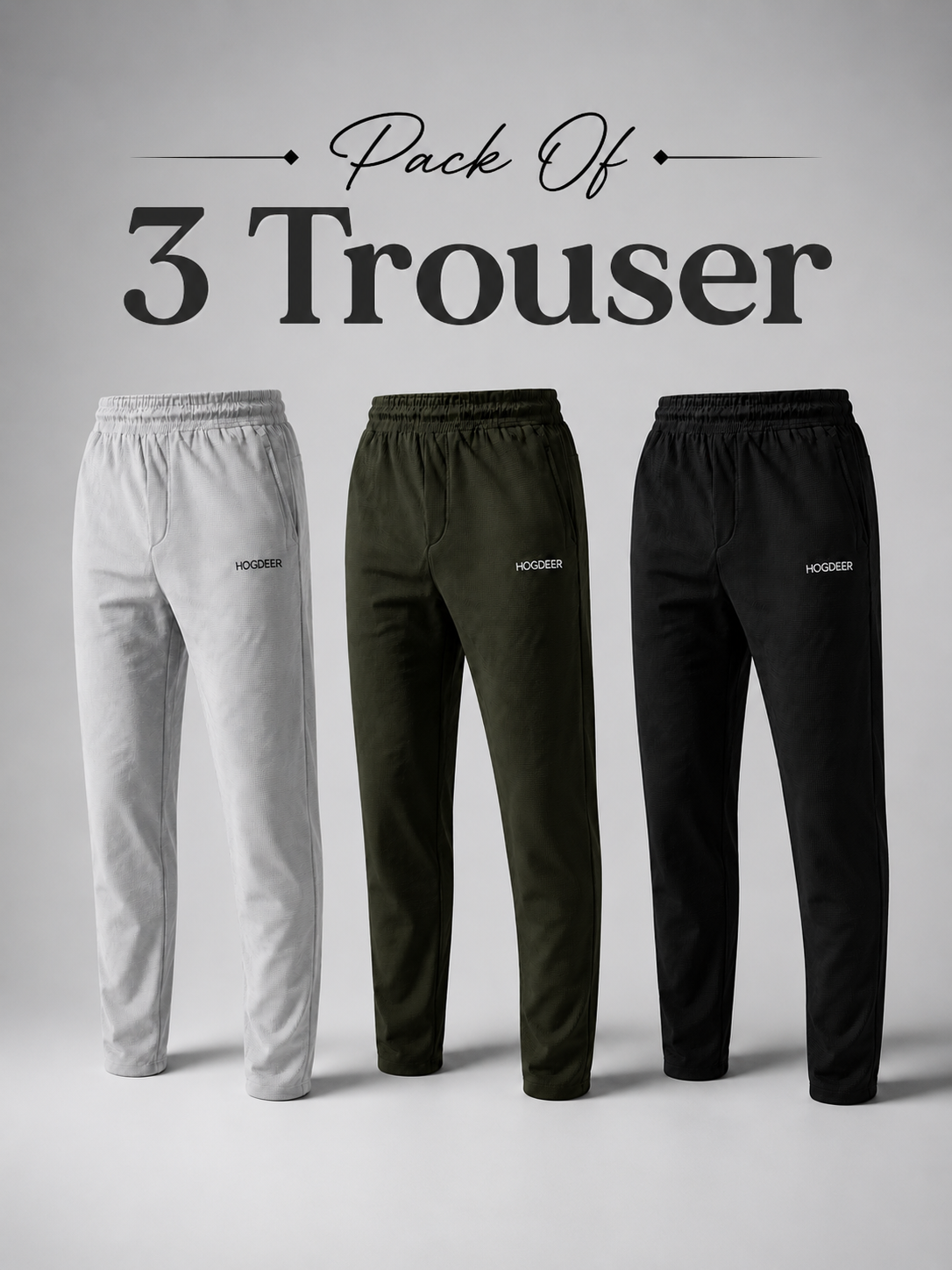 Imported Cross Mesh Trousers – 3 Trousers Combo