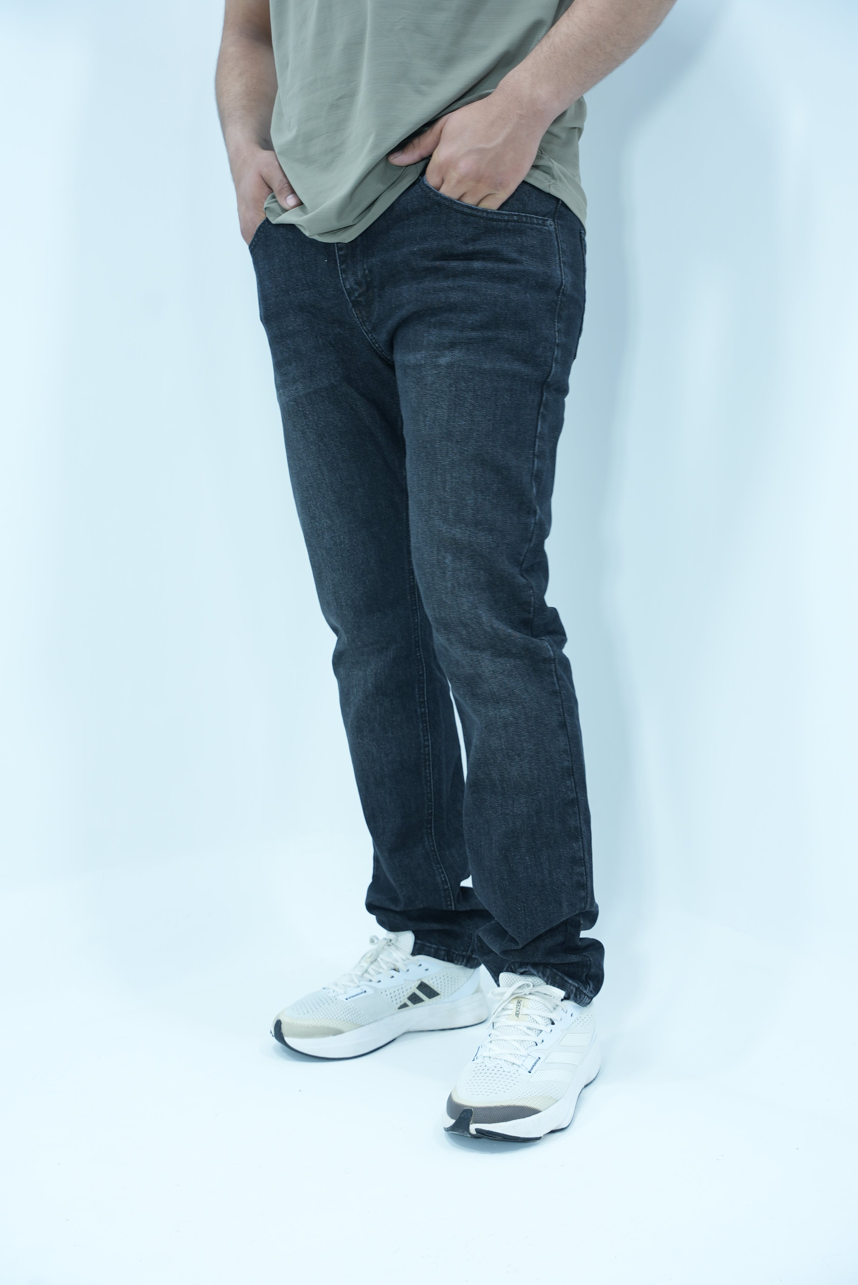 Premium Stretch Straight Fit Denim – Grey