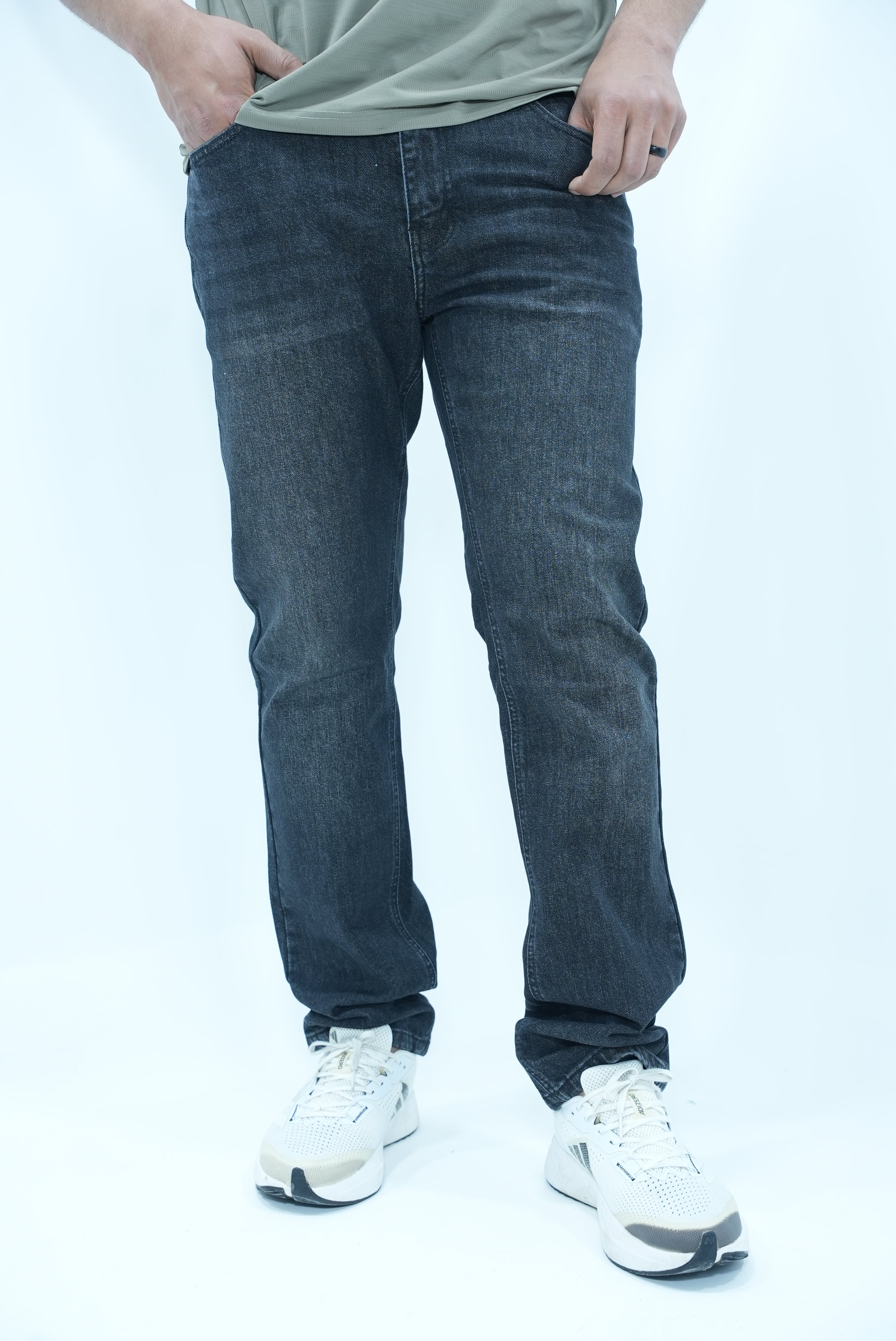 Premium Stretch Straight Fit Denim – Grey