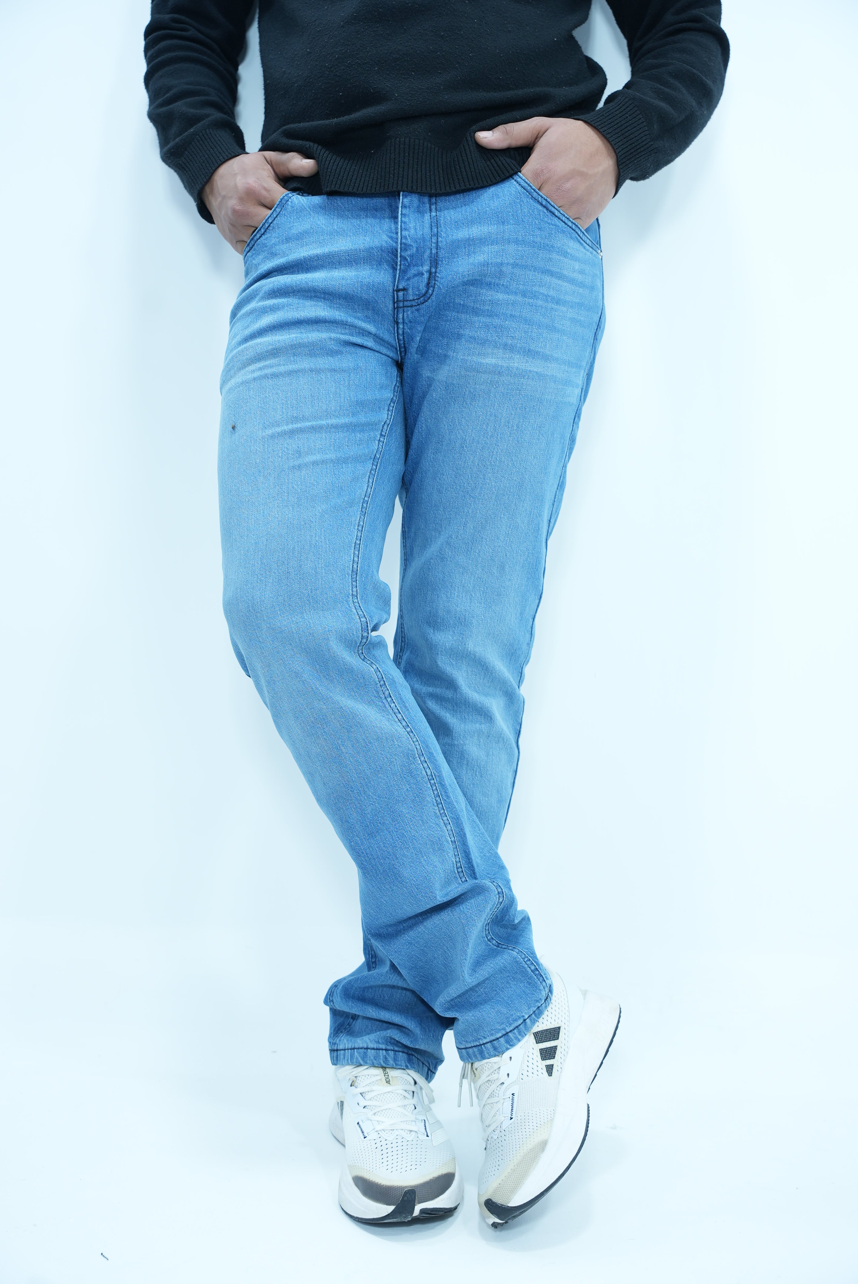 Premium Stretch Straight Fit Denim – Light Blue