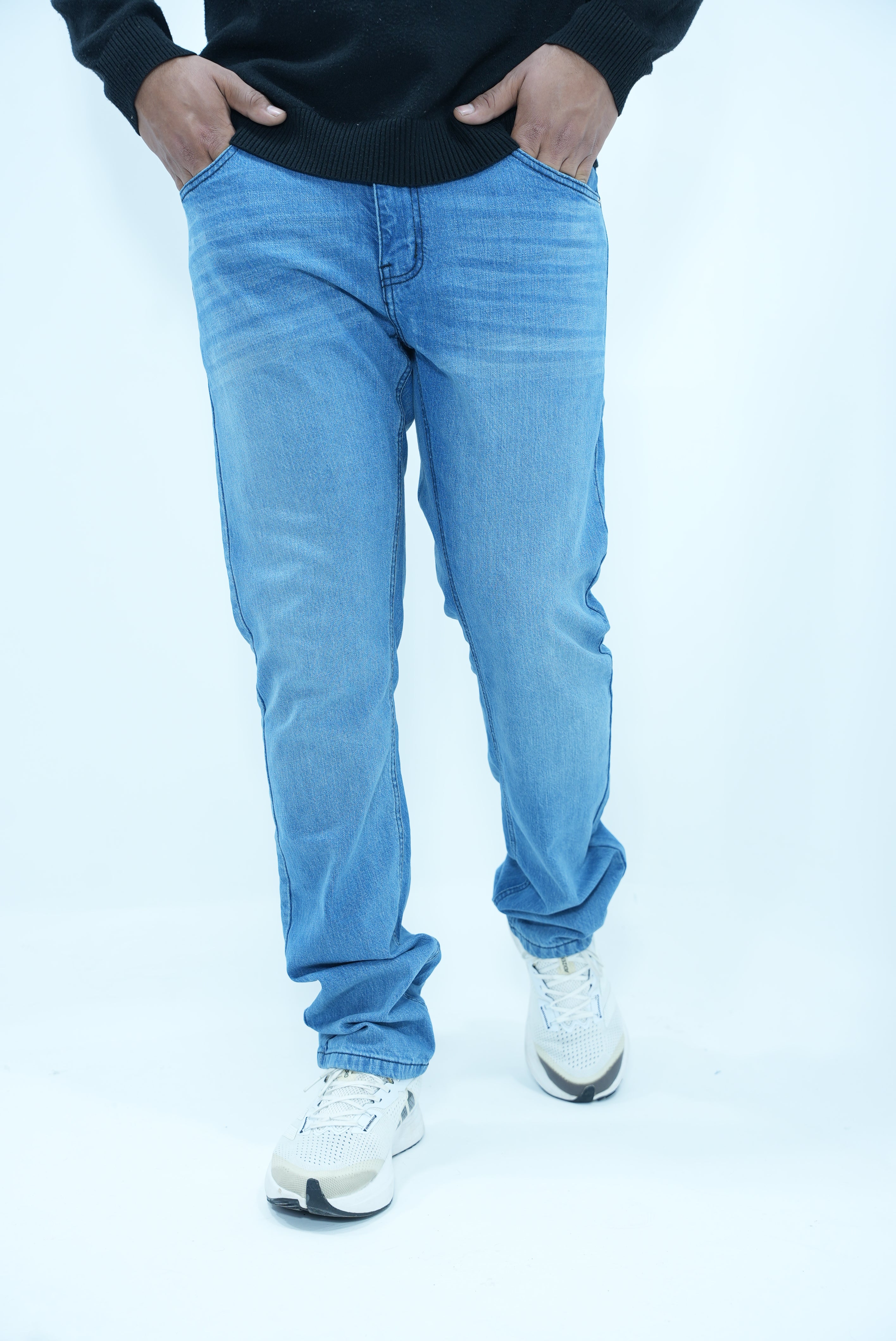 Premium Stretch Straight Fit Denim – Light Blue