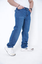 Premium Stretch Straight Fit Denim – Mid Blue