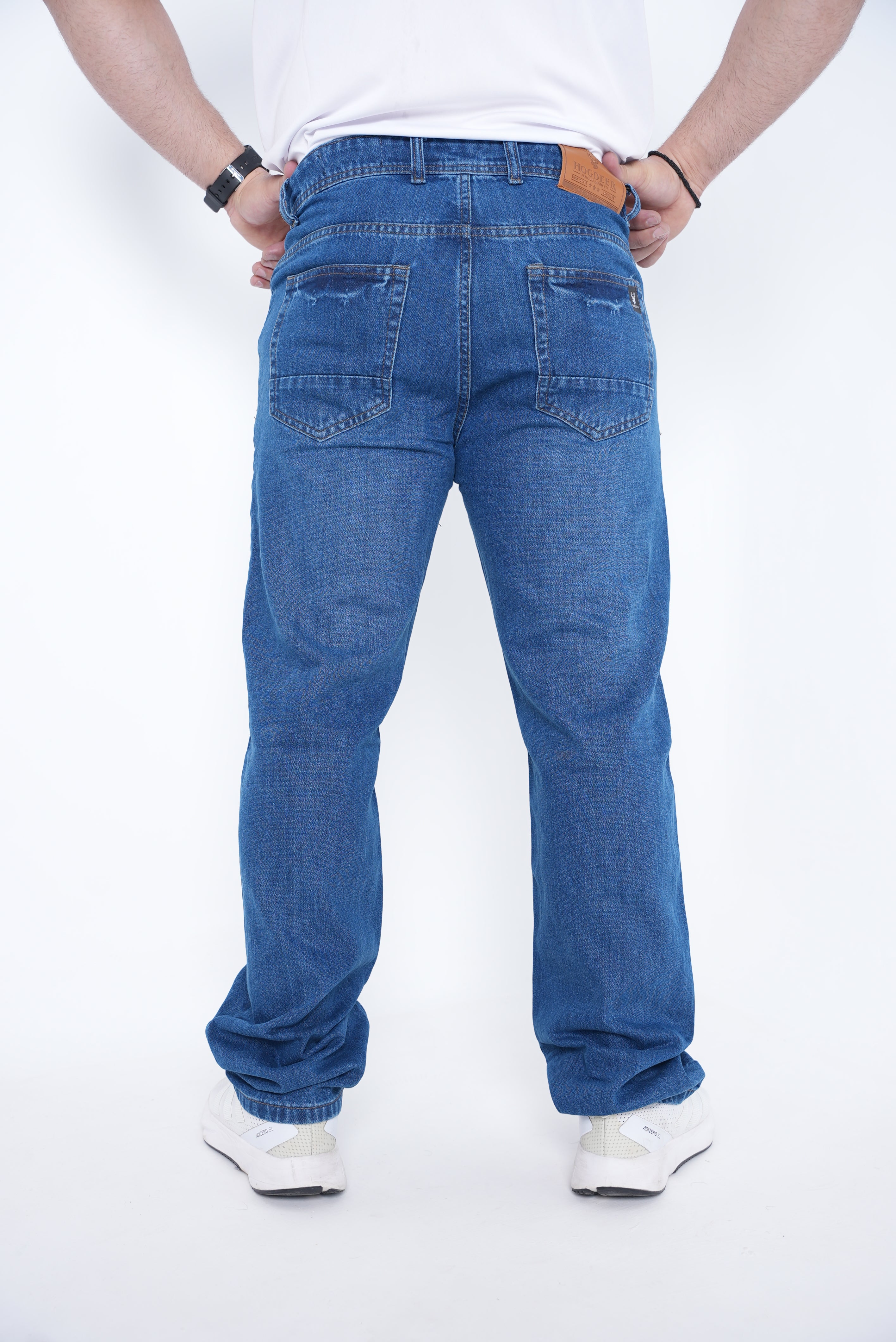 Premium Stretch Straight Fit Denim – Mid Blue