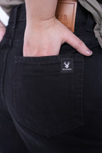 Women’s Baggy Cargo Denim Jeans- Black