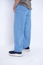 Women’s Lining Flared Denim Jeans- Light Blue