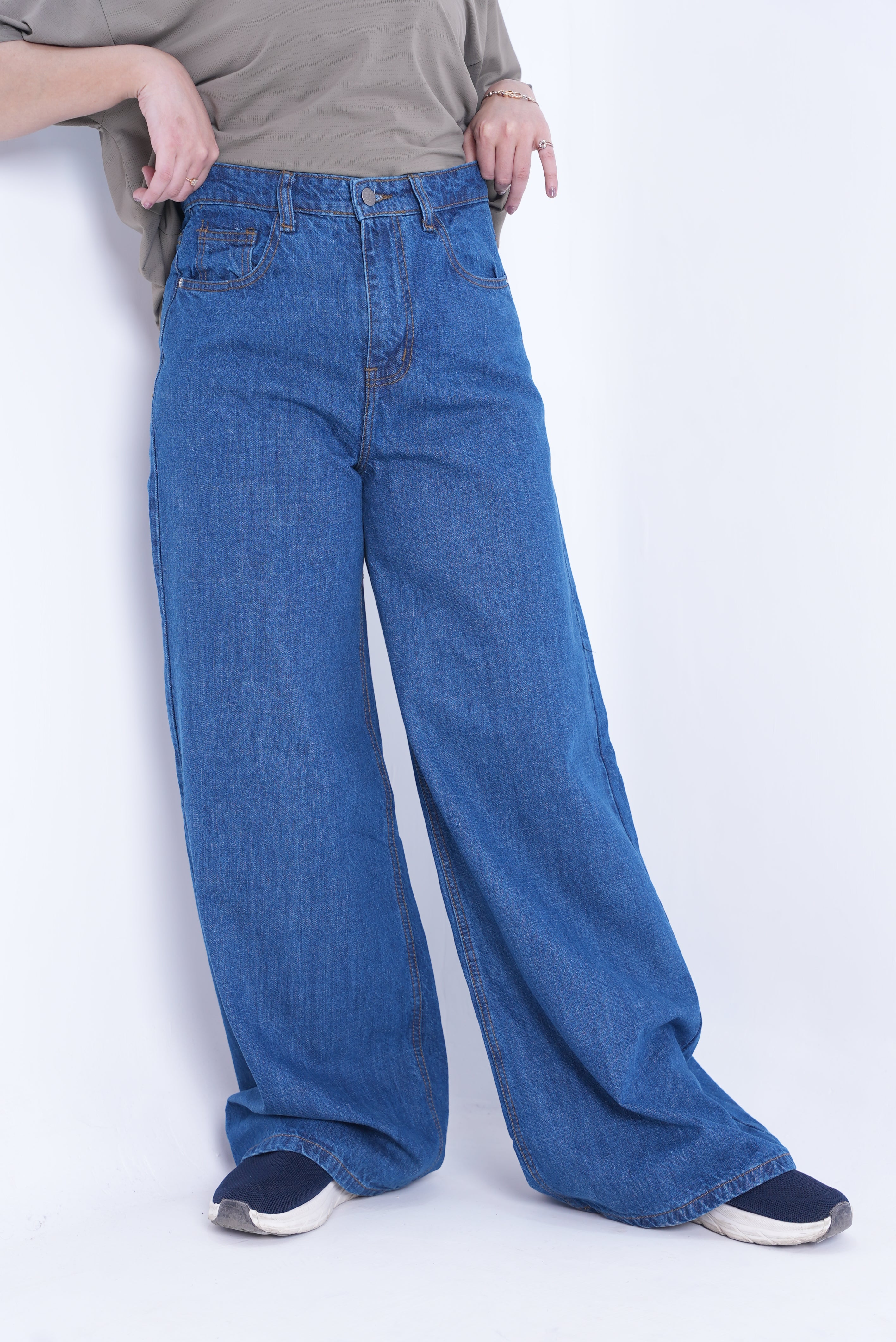Classic Women’s Baggy Denim Pants- Dark Blue