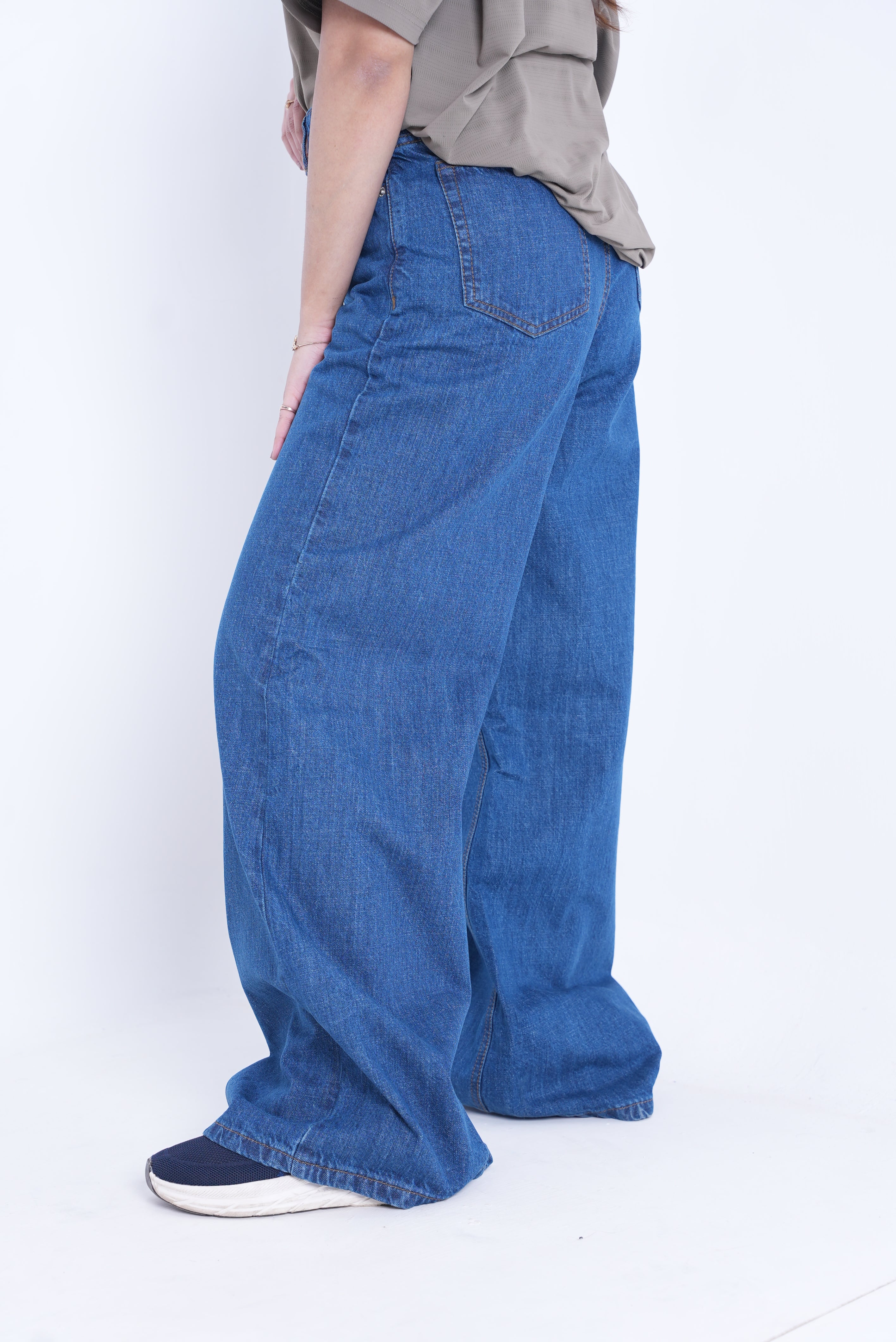 Classic Women’s Baggy Denim Pants- Dark Blue