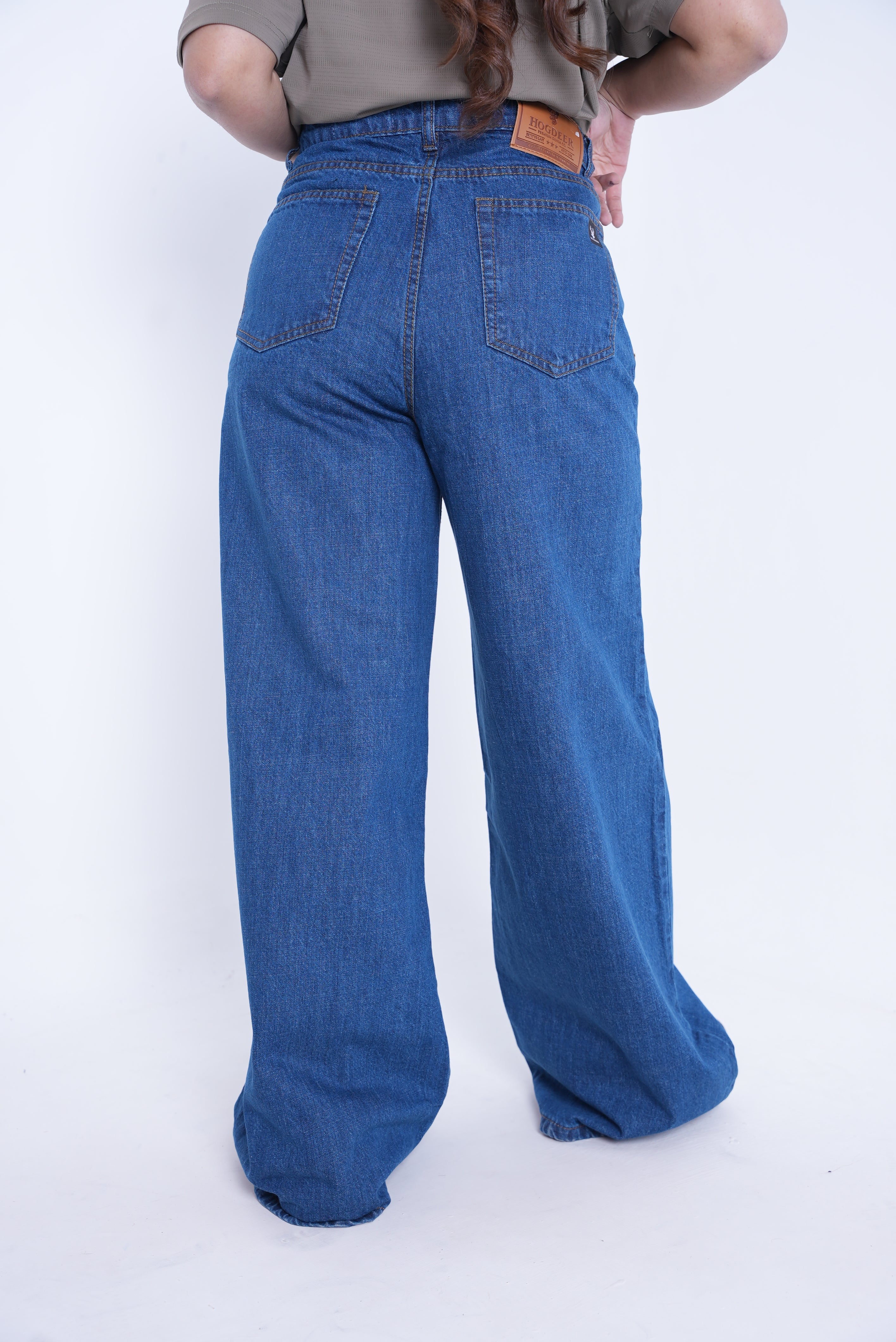 Classic Women’s Baggy Denim Pants- Dark Blue