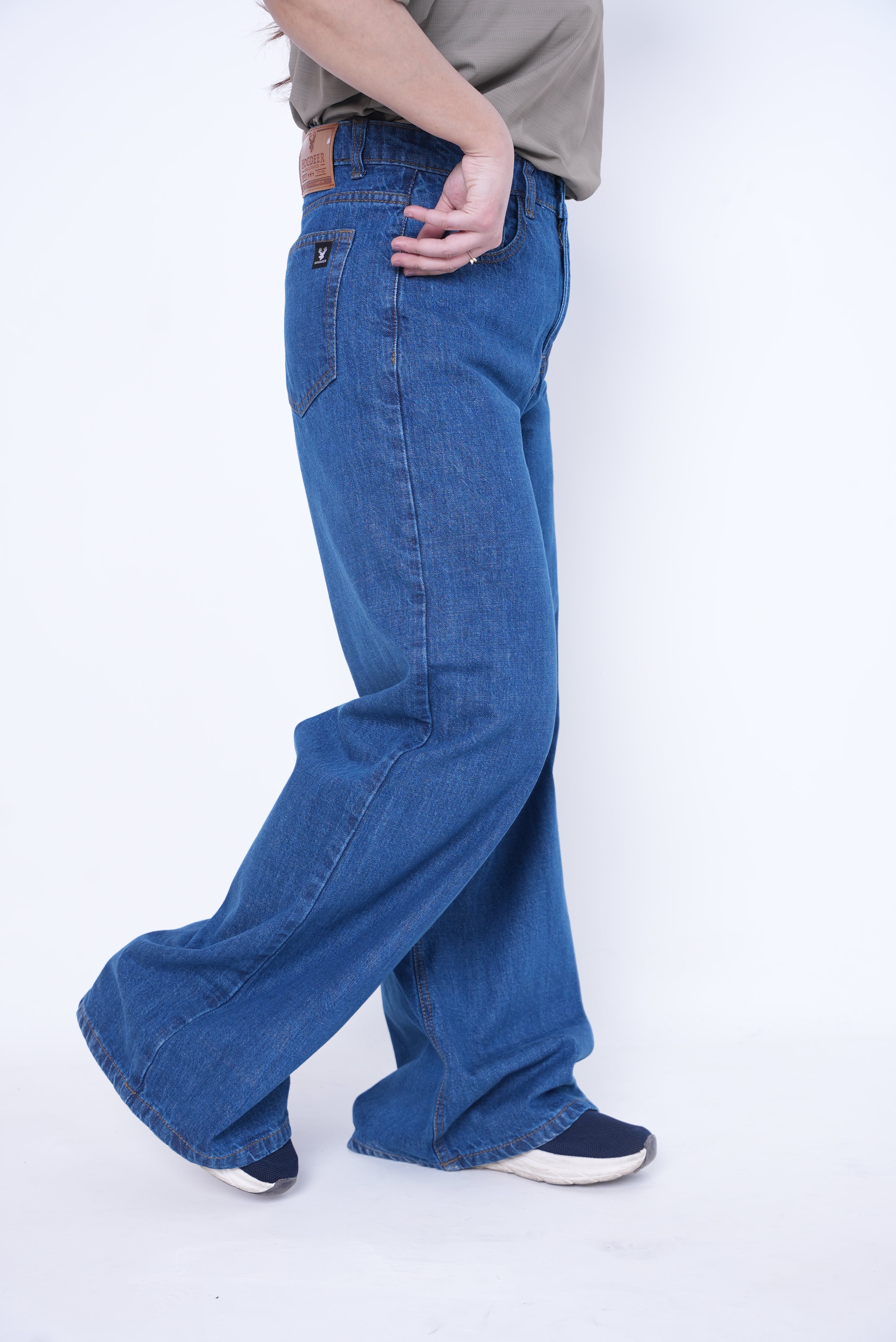Classic Women’s Baggy Denim Pants- Dark Blue