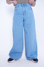 Classic Women’s Baggy Denim Pants- Light Blue
