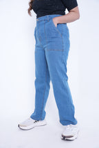 Classic Women’s Straight Fit Denim Jeans- Mid Blue