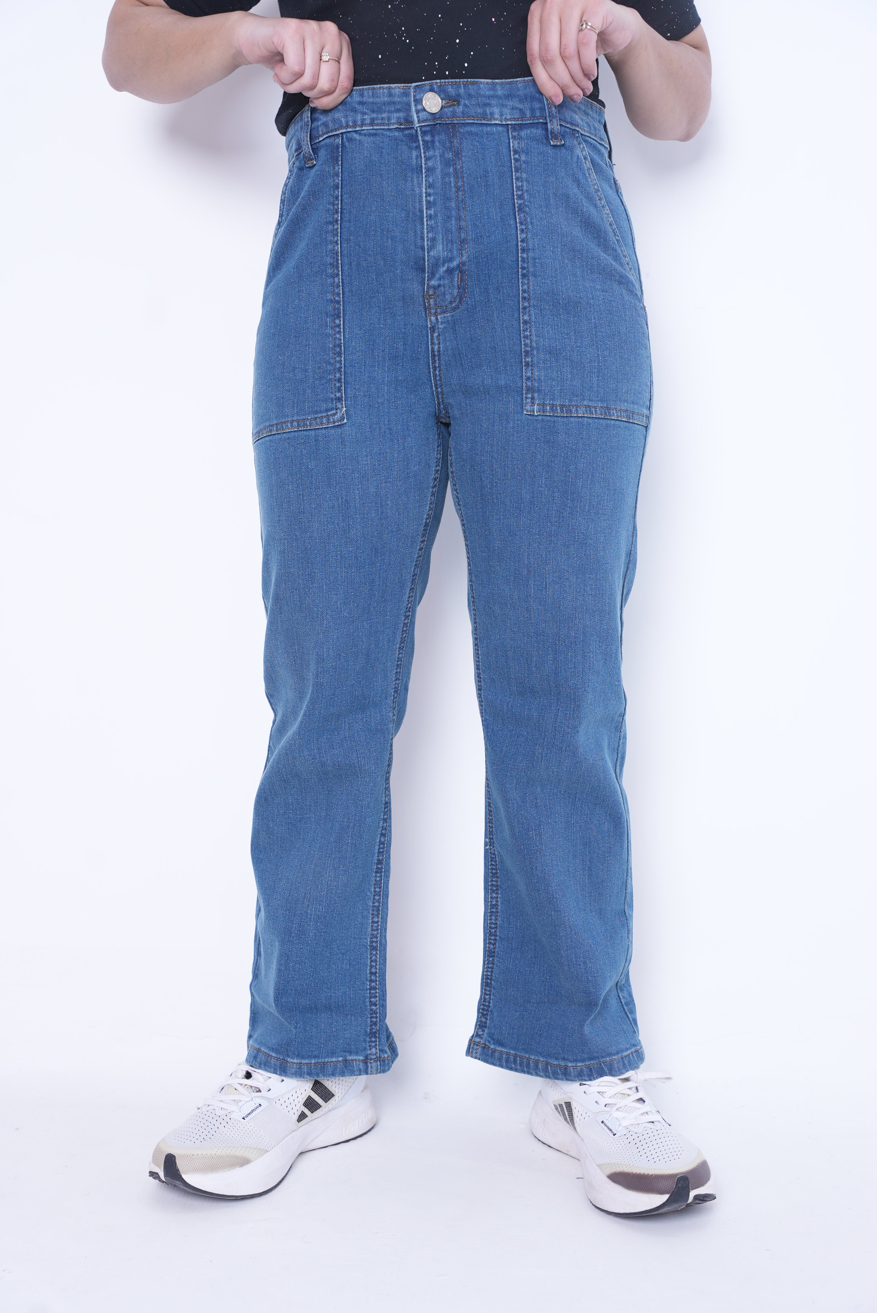 Classic Women’s Straight Fit Denim Jeans- Dusty Blue