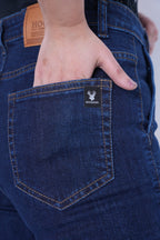 Classic Women’s Straight Fit Denim Jeans- Dark Blue