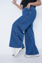 Women’s Stretch Boot Cut Denim Jeans- Light Blue