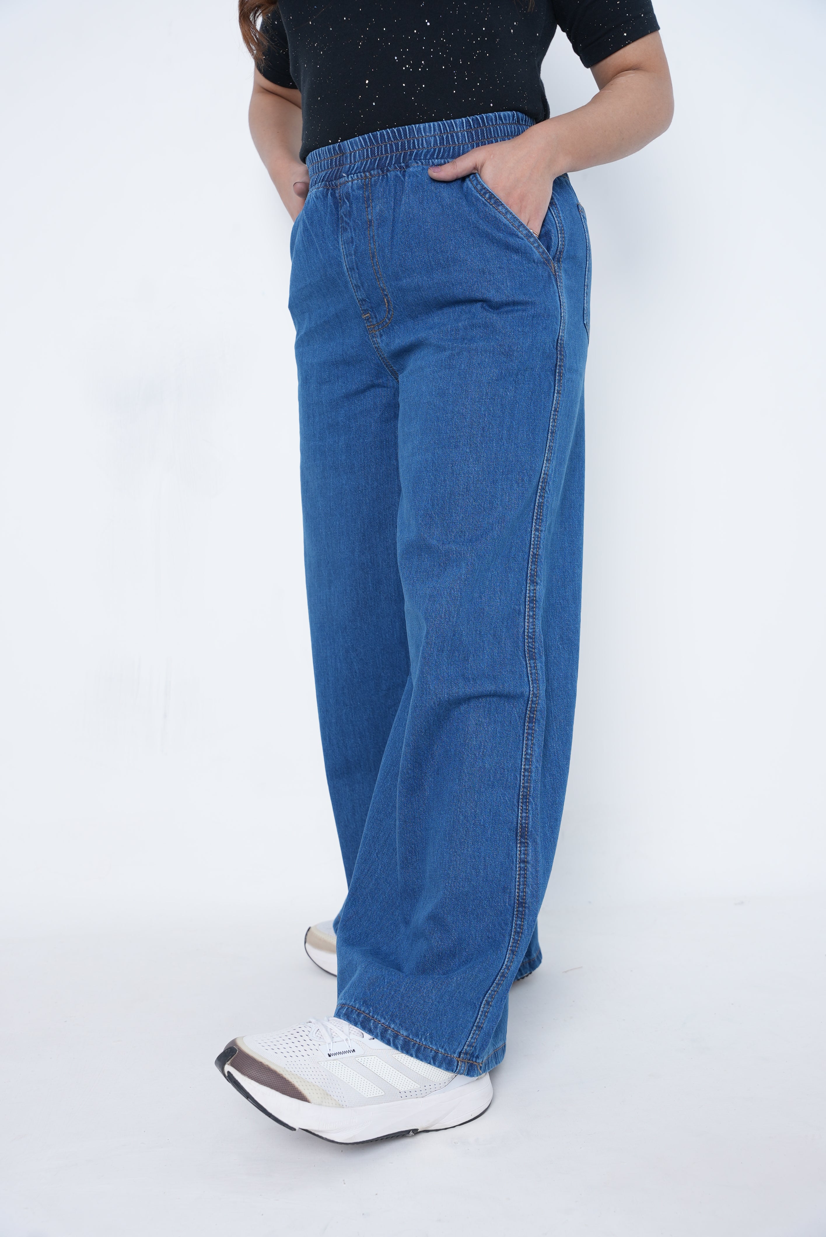 Women’s Stretch Boot Cut Denim Jeans- Light Blue