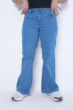 Women’s Statement Flared Denim Jeans- Mid Blue