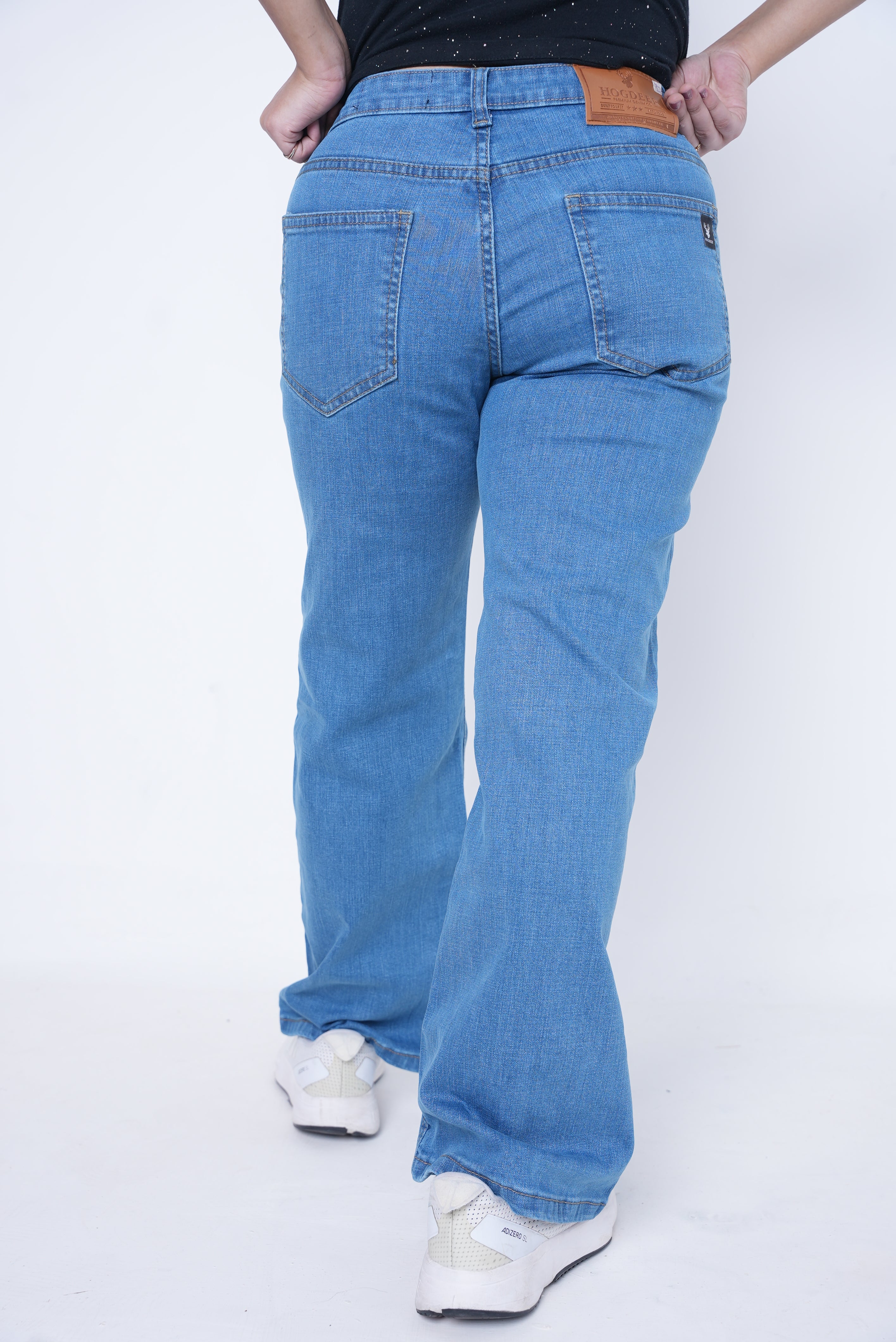 Women’s Statement Flared Denim Jeans- Mid Blue
