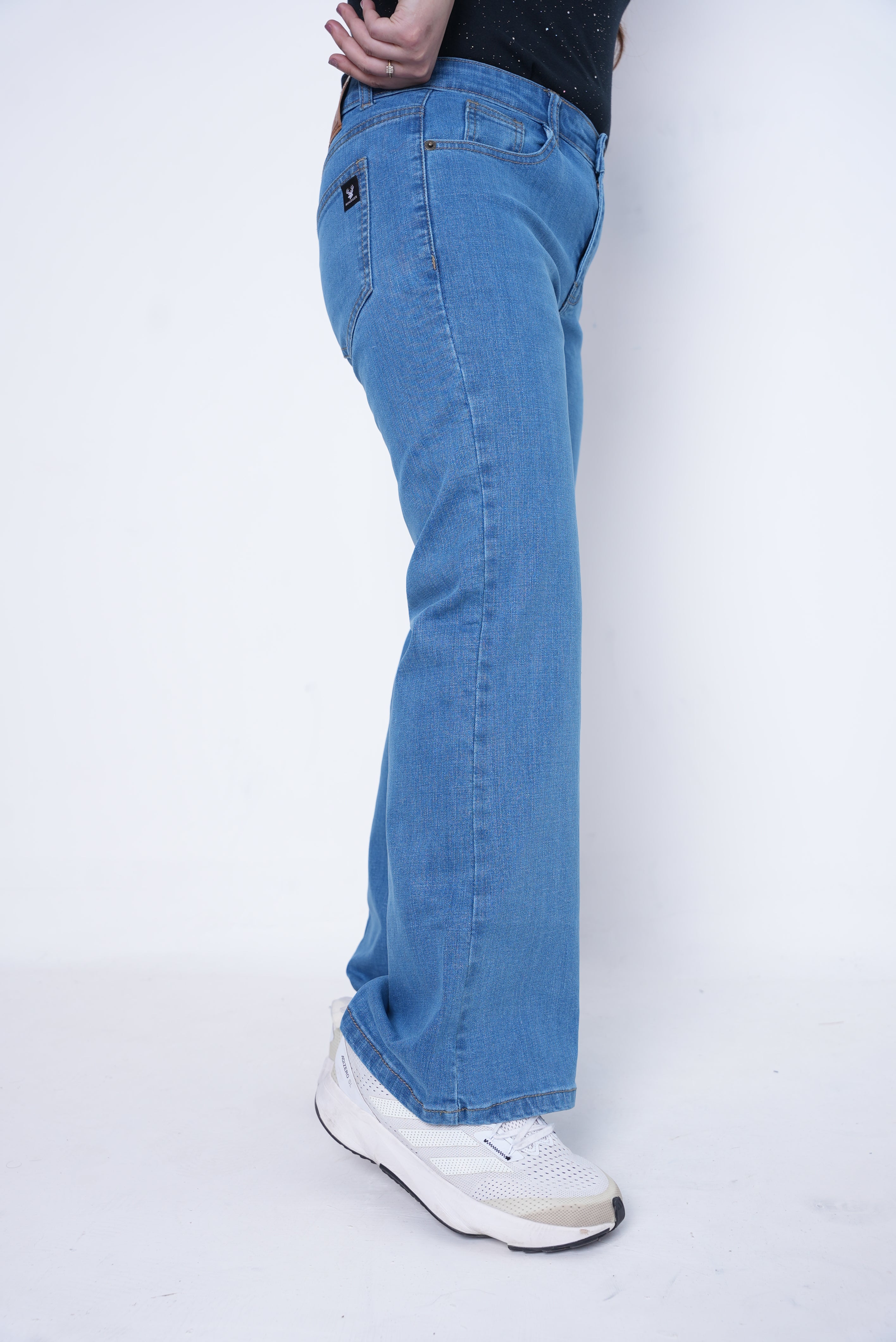 Women’s Statement Flared Denim Jeans- Mid Blue
