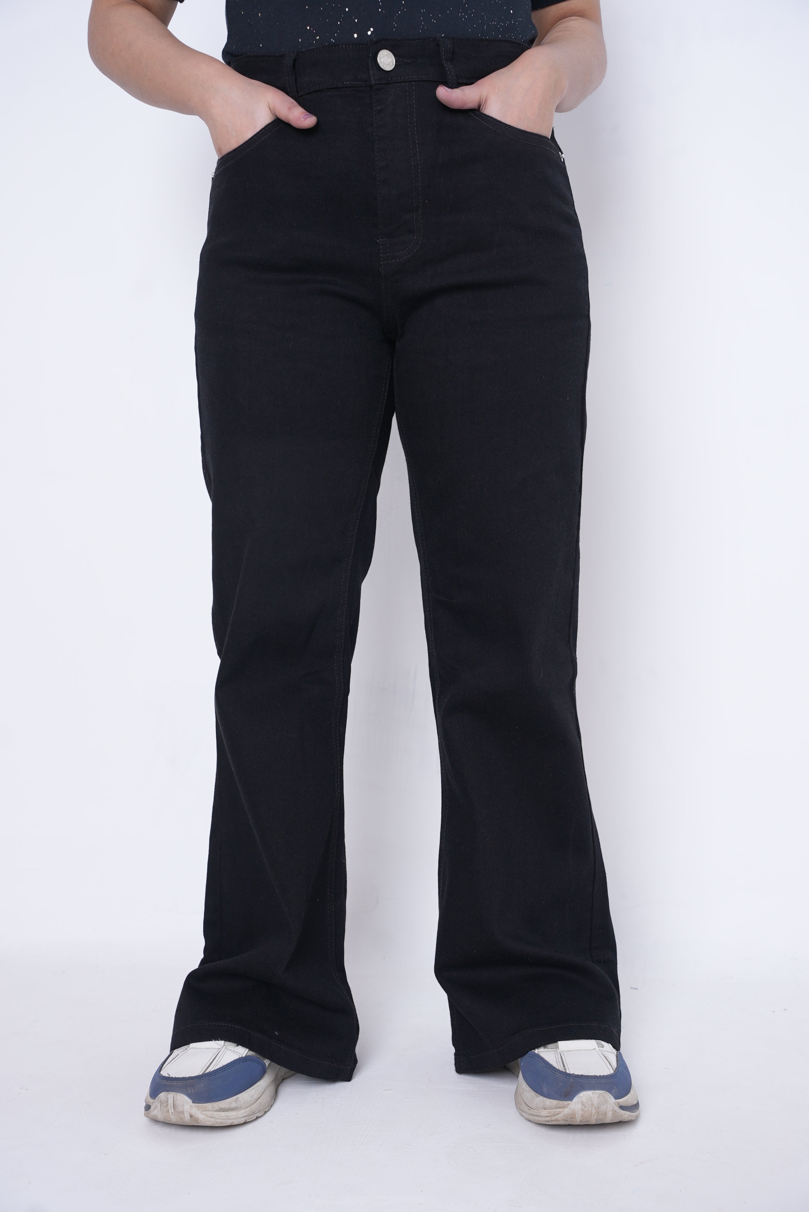 Women’s Stretch Boot Cut Denim Jeans- Black
