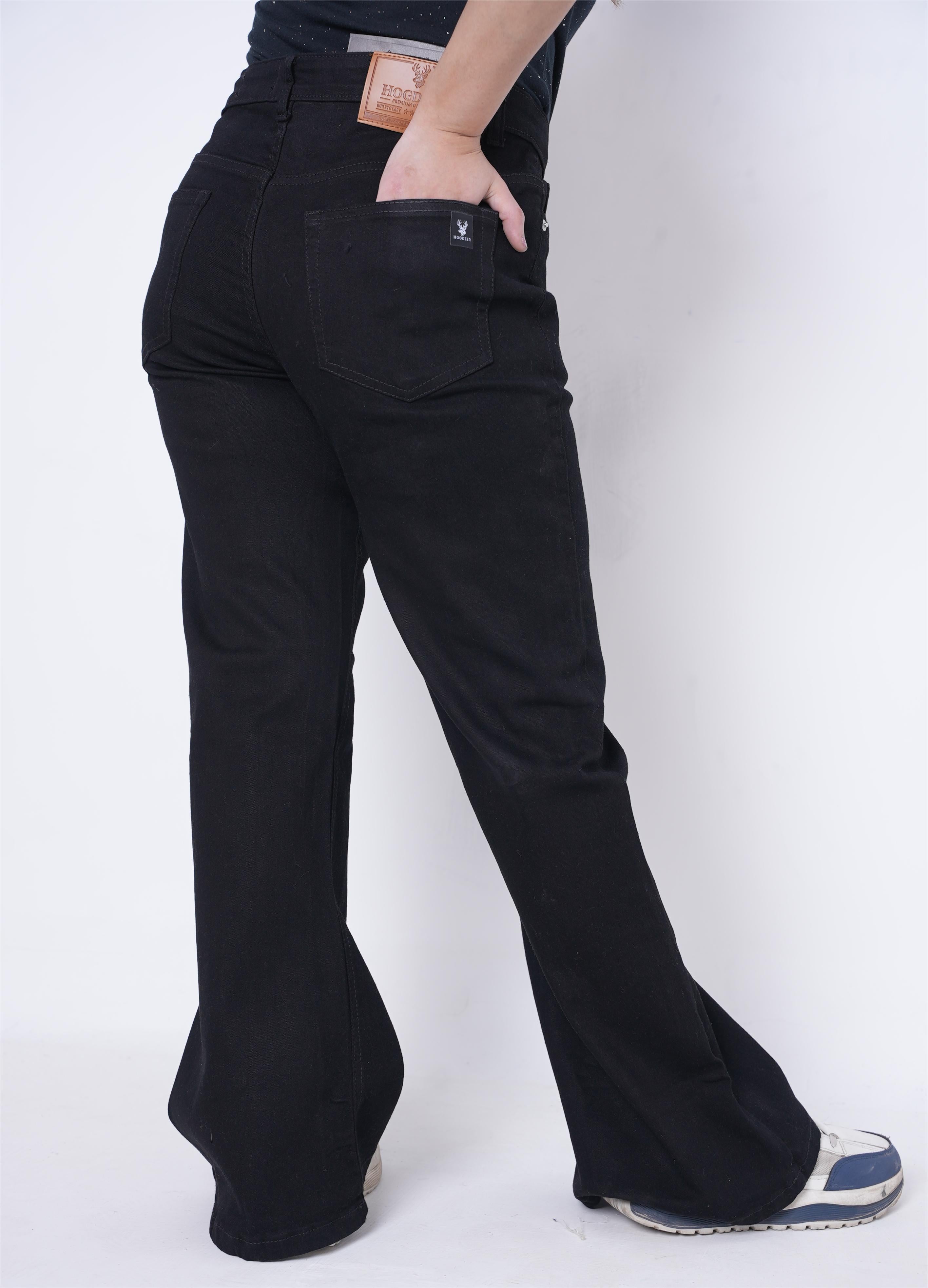 Women’s Stretch Boot Cut Denim Jeans- Black